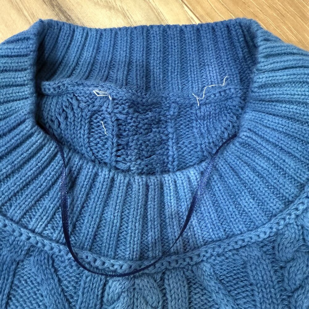 Free People Washed Ashore Sweater | Bellweather Blue | Size S | Defeat Special - Picture 7 of 8